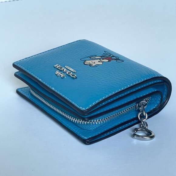 Coach x Peanuts 2025 Snap Wallet Linus CBN91 Snoopy 75th Anniversary Blue - Picture 4 of 8
